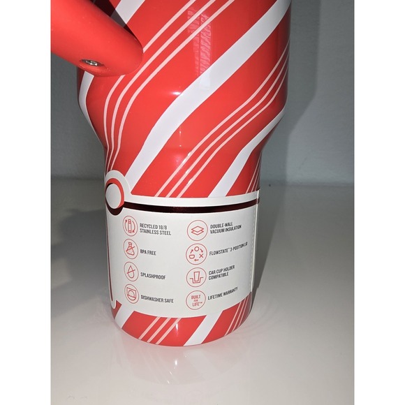 Stanley 40oz S H2.0 FlowState Quencher Tumbler Candy Cane Twist W/ Keychain - Picture 5 of 13